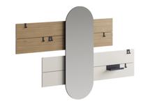 Вешалка Ellipsefurniture Вешалка Stripe L горизонтальная с зеркалом 60*160 см (натуральный дуб, дымка) арт. ST01471513532