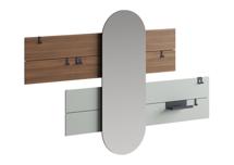 Вешалка Ellipsefurniture Вешалка Stripe L горизонтальная с зеркалом 60*160 см (орех, серый) арт. ST01471400532