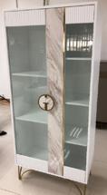 Витрина Garda Decor GD-VI20207 Витрина Plisse белая/золото 80*40*180,5см арт. GD-VI20207