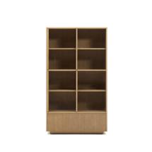 Витрина La Forma (ех Julia Grup) Витрина Helvine 4 двери 2 ящика дубовый шпон и закаленное стекло 100 x 174 арт. 209207