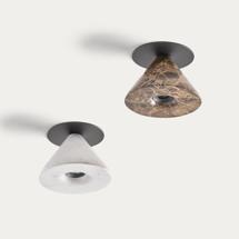 Встраиваемый светильник Aromas del Campo Встраиваемый потолочный светильник Niz черный металл, белый мрамор арт. 504208