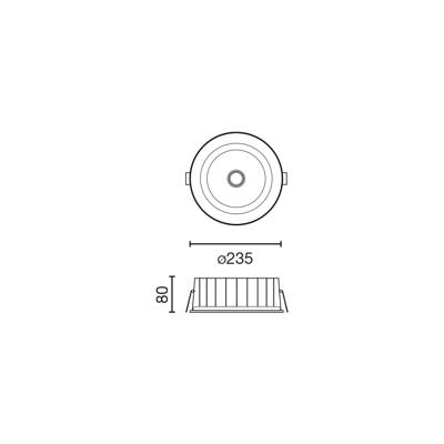 Встраиваемый светильник Faro Встраиваемый светильник KOBO белый 25W 3000K CRI90 90° IP65 CASAMBI арт. 186971
