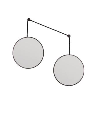 Зеркало Art-Zerkalo Balance S Black 2 зеркала по 30см  на черном шнуре арт. SM200BL