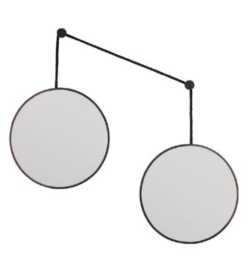 Зеркало Art-Zerkalo Balance M Black 2 зеркала по 40см  на черном шнуре арт. SM201BL