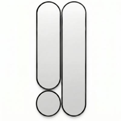 Зеркало Art-Zerkalo Deko mod.2 Black Сет из 3-х зеркал 35*160, 35*125 см, Ø35 см арт. SM072BL