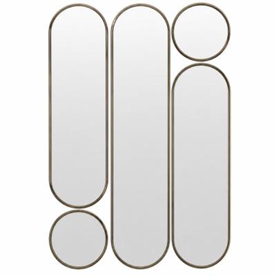 Зеркало Art-Zerkalo Deko mod.3 Gold Сет из 5-ти зеркал 35*160, 2х35*125 см, 2хØ35 см арт. SM073GL