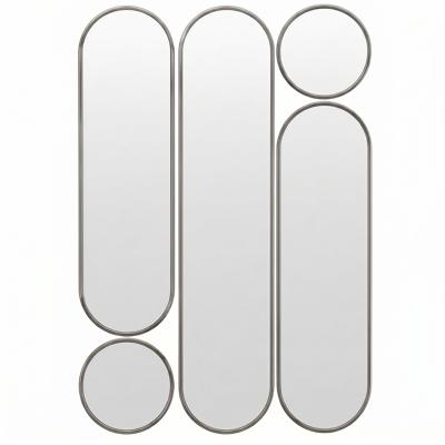Зеркало Art-Zerkalo Deko mod.3 Silver Сет из 5-ти зеркал 35*160, 2х35*125 см, 2хØ35 см арт. SM073SL