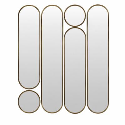 Зеркало Art-Zerkalo Deko mod.4 Gold Сет из 6-ти зеркал 2x35*160, 2х35*125 см, 2хØ35 см арт. SM074GL