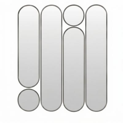 Зеркало Art-Zerkalo Deko mod.4 Silver Сет из 6-ти зеркал 2x35*160, 2х35*125 см, 2хØ35 см арт. SM074SL