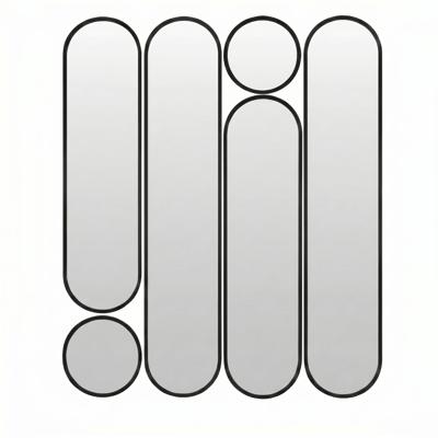 Зеркало Art-Zerkalo Deko mod.4 Black Сет из 6-ти зеркал 2x35*160, 2х35*125 см, 2хØ35 см арт. SM074BL