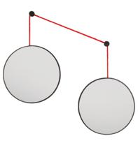 Зеркало Art-Zerkalo Balance S Black 2 зеркала по 40см  на красном шнуре арт. SM201RBL