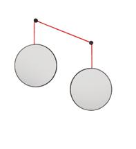 Зеркало Art-Zerkalo Balance S Black 2 зеркала по 30см  на красном шнуре арт. SM200RBL