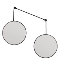 Зеркало Art-Zerkalo Balance M Black 2 зеркала по 40см  на черном шнуре арт. SM201BL
