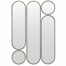 Зеркало Art-Zerkalo Deko mod.3 Gold Сет из 5-ти зеркал 35*160, 2х35*125 см, 2хØ35 см арт. SM073GL