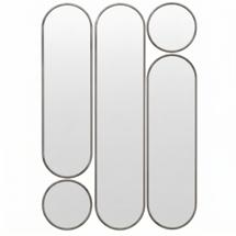Зеркало Art-Zerkalo Deko mod.3 Silver Сет из 5-ти зеркал 35*160, 2х35*125 см, 2хØ35 см арт. SM073SL