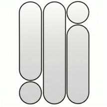 Зеркало Art-Zerkalo Deko mod.3 Black Сет из 5-ти зеркал 35*160, 2х35*125 см, 2хØ35 см арт. SM073BL