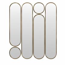 Зеркало Art-Zerkalo Deko mod.4 Gold Сет из 6-ти зеркал 2x35*160, 2х35*125 см, 2хØ35 см арт. SM074GL