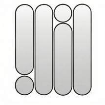 Зеркало Art-Zerkalo Deko mod.4 Black Сет из 6-ти зеркал 2x35*160, 2х35*125 см, 2хØ35 см арт. SM074BL
