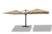 Зонт 4SIS "Фабриано" зонт двухкупольный 3x3м на алюминиевой опоре, тент темно-серый арт. TA001 3x3m