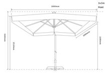 Зонт 4SIS "Корсика" зонт уличный 3х3м на боковой алюминиевой опоре, цвет под дерево арт. PCA-ARHUB-3030