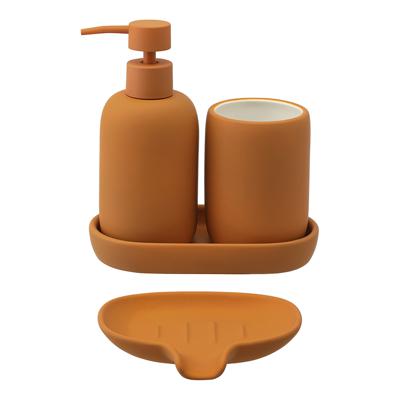 Аксессуары для ванной Bergenson Bjorn Набор ванных принадлежностей с подставкой flow, терракотовый, 4 пред. арт. BB0000882