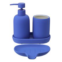 Аксессуары для ванной Bergenson Bjorn Набор ванных принадлежностей с подставкой flow, синий индиго, 4 пред. арт. BB0000881