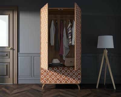 Шкаф Этажерка Шкаф в скандинавском стиле "Ellipse Print" с ящиками принт 3 арт EL15/print_03 арт. EL15/print_03