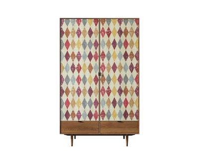 Шкаф Этажерка Шкаф двустворчатый  "Bruni print" с двумя ящиками арт BR27/2P арт. BR27/2P