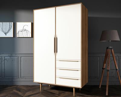 Шкаф Этажерка Шкаф в скандинавском стиле "Bruni white" с ящиками арт BR27WH арт. BR27WH