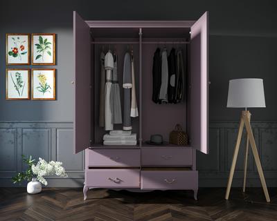 Шкаф Этажерка Шкаф "Leontina Lavanda" двустворчатый с ящиками арт ST9327KR2L арт. ST9327KR2L