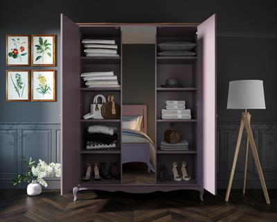 Шкаф Этажерка Шкаф Leontina Lavanda двухстворчатый с зеркалом арт ST9327ZL арт. ST9327ZL