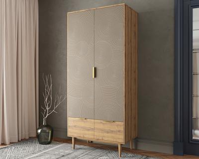 Шкаф Этажерка Шкаф двухстворчатый  с ящиками "Line" R26/beige арт. R26/beige