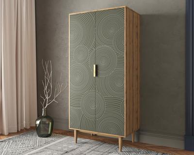 Шкаф Этажерка Шкаф малый двухстворчатый "Line" R24/browngrey арт. R24/browngrey