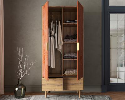 Шкаф Этажерка Шкаф двухстворчатый  с ящиками "Line" R26/red арт. R26/red