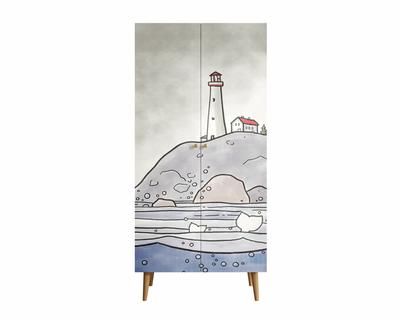 Шкаф Этажерка Шкаф малый двухстворчатый "Berber" принт 51 арт BB08/Print_51 арт. BB08/Print_51