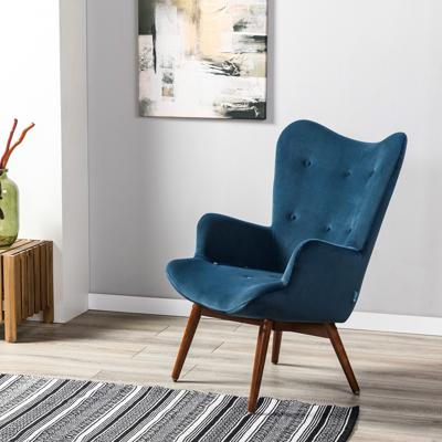 Кресло R-Home Кресло Хайбэк синий/т.орех арт. 4101060120h_Blue_т.орех