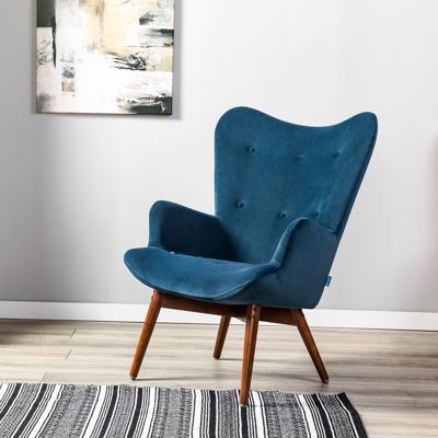 Кресло R-Home Кресло Хайбэк синий/т.орех арт. 4101060120h_Blue_т.орех