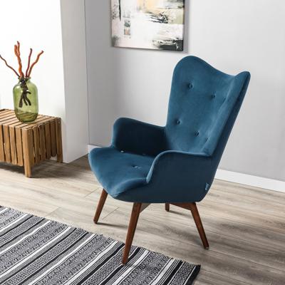 Кресло R-Home Кресло Хайбэк синий/т.орех арт. 4101060120h_Blue_т.орех