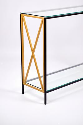 Консоль AllConsoles Консольный стол 1031-CB_G clear черный муар, золотой арт. 1031-CB_G clear