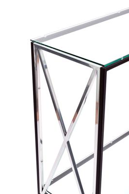 Консоль AllConsoles Консольный стол 1031-CB_S clear черный муар, серебряный арт. 1031-CB_S clear