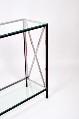 Консоль AllConsoles Консольный стол 1031-CB_S clear черный муар, серебряный арт. 1031-CB_S clear