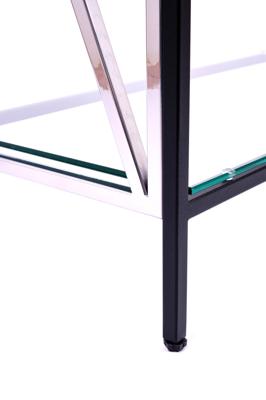 Консоль AllConsoles Консольный стол 1033-CB_S clear черный муар, серебряный арт. 1033-CB_S clear