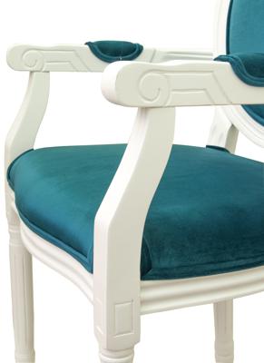 Стул MAK interior Стулья с подлокотниками Volker arm blue+white арт. 5KS24505-BW