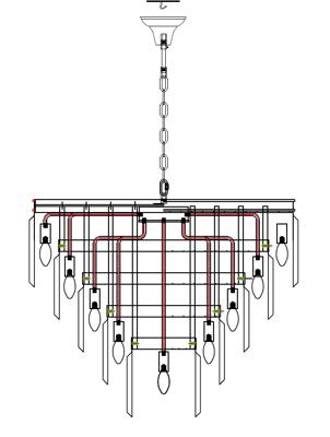 Светильник MAK interior Дизайнерские светильники Odeon 5 rings silver арт. WTL1943-19SL-CL