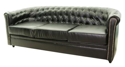 Диван MAK interior Дизайнерские кожаные диваны Karo black 3S арт. 5KS24029-3-B