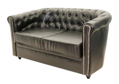 Диван MAK interior Дизайнерские кожаные диваны Karo black 2S арт. 5KS24029-2-B