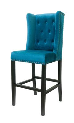 Стул барный MAK interior Дизайнерские барные стулья Skipton blue velvet арт. 5KS27623-BLUE