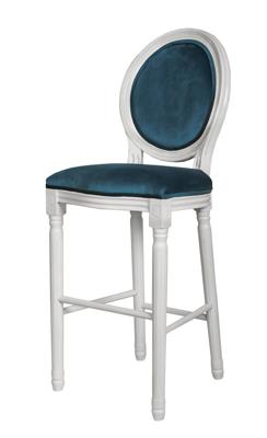 Стул барный MAK interior Дизайнерские барные стулья Filon blue+white арт. 5KS24519-BW