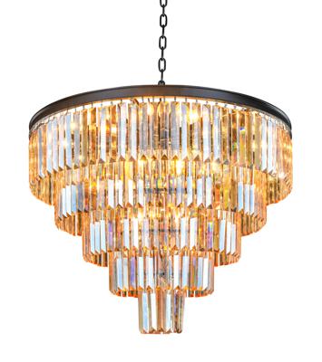 Светильник MAK interior Дизайнерские светильники Odeon 5 rings amber арт. WTL1943-19BK-GR-AM
