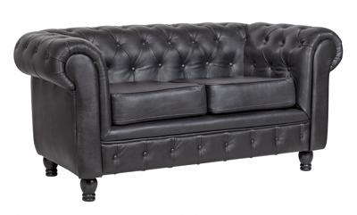 Диван MAK interior Дизайнерские кожаные диваны Chesterfield black leather 2S арт. 7LV24004-2-BGL